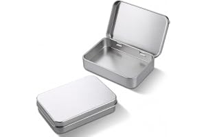 Aysatogc 2 Stycken Metall Förvaringslåda Silver Liten Dose Rektangulär