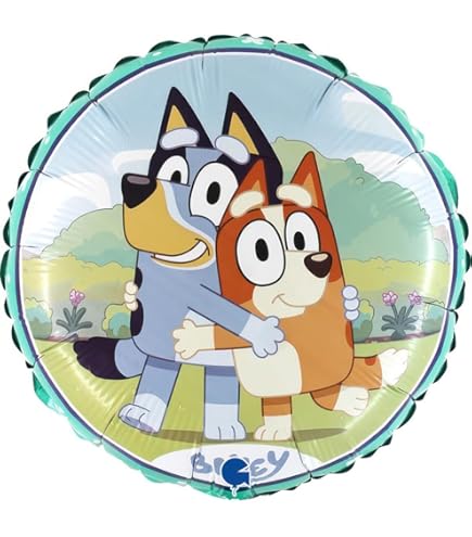 Toyland® Bluey & Bingo folieballonpakket - 2 x 80 cm (32) karakterballonnen en 1 x 16 roségouden Happy Birthday-ballonbanner - Kinderfeestdecoraties