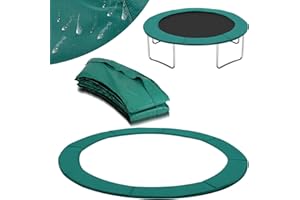 Gimisgu Housse de protection pour trampoline - Diamètre : 244 cm - Vert - Pour trampoline de jardin - Protection des bords de trampoline - En PVC PE - 100 % résistant aux UV
