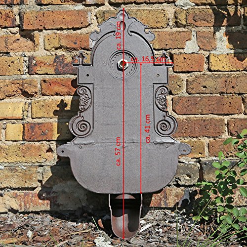 Wandbrunnen von CLGarden WB1 im nostalgischen Design Gartenbrunnen Wasserzapfstelle mit Waschbecken - 6