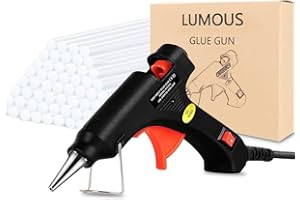 LUMOUS LMS Hot Glue Gun, 20W UK Plug Mini Heats Up Glue Gun for Crafts with Glue Sticks, Hobby, Craft, Home Repairs, Fabric, Wood, Glass, Card, ON-Off Switch for DIY Arts (Glue Gun Black)