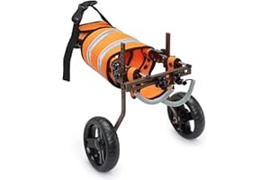 CUEI Silla de Ruedas para Perros Ajustable, Silla de Ruedas para Perros de Aleación de Aluminio para Patas Traseras con Bucle de Gancho, Ayuda a las Mascotas Pequeñas con Extremidades Traseras Paralizadas