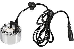 Zerodis Brumisateur à Ultrasons à Changement de Couleur 24V, Humidificateur d'air D'atomiseur de Brouillard de Fontaine d'eau avec Brumisateur à 12 LED (Tête d'atomiseur dégradé Tricolore)