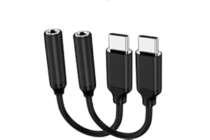 MOSON Apple MFi Certified 2 Pack USB C to 3.5mm Headphone Jack Adapter for iPhone 15/15 Pro/Pro Max/Plus, Type C Aux Dongle Cable for Samsung Galaxy S23/S23/S22/S21Ultra, MacBook,Note (Black)