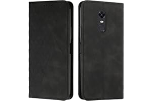KOUYI Funda para Xiaomi Redmi 5 Plus/Redmi Note 5, PU Cuero Flip Folio Carcasa [Magnético][Soporte Plegable][Ranuras para Tarjetas],Capa Tipo Libro Flip Case Wallet,Antigolpes Cover (Negro)