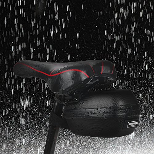 MOREZONE Satteltasche Strap On Fahrradtasche MTB Fahrrad Radfahren Satteltaschen regensicher (schwarz) - 2