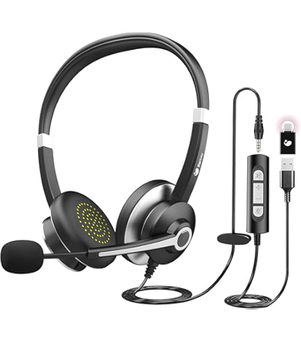 Aazon.co: USB Headset With Icrophone Noise Cancelling &ap; Audio