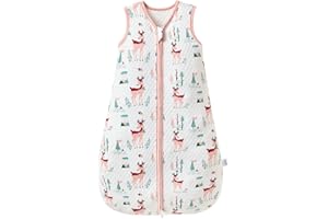 Fairy Baby Sacco Nanna per Neonati 1.0 Tog Sacco a Pelo Senza Maniche per Neonato Bambino Bambina Morbido Cotone Traspirante Swaddle
