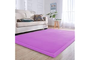 ‎LOARTEE Loartee Samtmatte Teppich Matte,Kinderteppich Krabbeldecke Groß,3cm Dick Krabbelteppich,Gymnastik Teppich,für Baby,Kinderzimmer,Schlafzimmern(Lila,150x200cm)