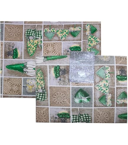 Set Copriforno + Coprifornello Russo Tessuti - Con Strass E Fantasie Colorate - Arredo Cucina Multicolor