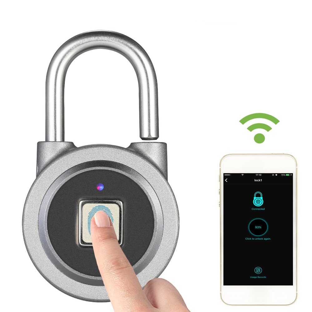 Decdeal BT Fingerprint Smart Lock APP Impermeabile/Impronta Digitale Sblocco Antifurto Porta Lucchetto Serratura Bagagli…