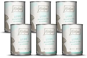 MjAMjAM - nourriture humide premium pour chats - bonne dinde au potiron cuit à la vapeur, pack de 6 (6 x 400 g), sans céréales avec un supplément de viande