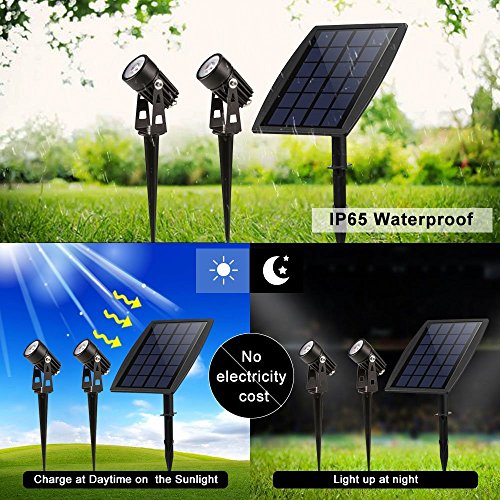Keynice 2 pack Lampe Solaire Waterproof Extérieur Spot à LED Extérieur / Etanche pour Paysage, Arbre, Voie, Jardin, Terrain, Pelouse, Allée et Garage comme,etc - 3