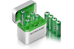 GENERISCH Paquete de 8 pilas recargables AA de litio con cargador, 1,5 V, 3700 mWh, alta capacidad, iones de litio de doble celda, recargables hasta 1200 veces (blanco + verde, 8AA+8 ranuras de carga de la caja