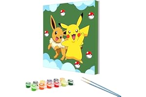 shinesky Malen Nach Zahlen Für Kinder Mädchen Und jungen,DIY Handgemalt Ölgemälde Kit,Malen nach Zahlen Anime,Malen nach Zahlen ab 6 7 8+ Jahre Mädchen Und jungen 20 x 20cm,Geschenk für Kinder (EE)