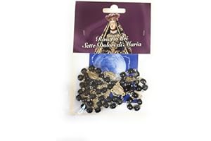 OVUNQUE PROTEGGIMI Rosario Madonna Addolorata in Legno con Libretto, grani ovali 6x8 mm. Rosario dei 7 dolori di Maria. Preghiera Madonna Addolorata.Rosary Chaplet of Our Lady of Sorrows