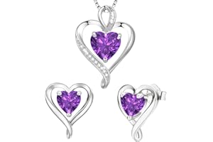 LAVUMO Conjunto de Joyas para Mujer Collar Mujer pendientes Plata Oro Joyas Mujer, Regalo por Mujer Esposa, Mamá, Novia En san valentin,Cumpleaños,Navidad, Dia de la Madre Regalos Originales