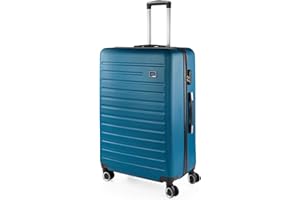 SKPAT - Valise Grande Taille. Grande Valise Rigide 4 roulettes - Valise Grande Taille XXL Ultra Légère - Valise de Voyage. Combinaison Verrouillage, Bleu Marine