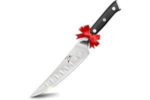 Zelite Infinity Couteau Cuisine à Désosser de 15 cm – Série Alpha Royale – Couteau Japonais AUS-10 Acier Damas de 67 Couches – Couteau Professionnel Ultra Acéré – Bord Granton Incurvé