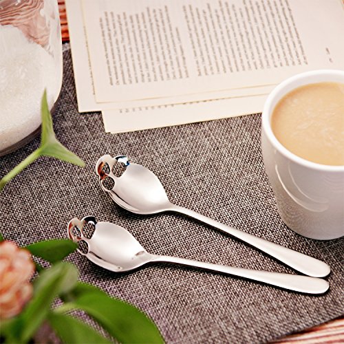 Totenkopf Teelöffel FOXAS Edelstahl 18/10 Schädel Totenkopf Zuckerlöffel Teelöffel 6er Set Skull Spoon - 5