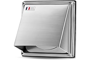 AIROPE Kratka wentylacyjna ze stali nierdzewnej 100 mm - odporna na warunki atmosferyczne z zaworem zwrotnym - idealna do suszarek, okapów, wentylacji, kanałów wydechowych