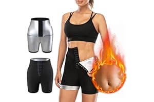 WISREMT Pantalon de Sudation Femmes, Short Sudation Femme, Legging de Sport à Taille Haute Sauna Shorts, Slimming Collants de Compression Entraînement Exercice Body Shaper Cuisses Leggings