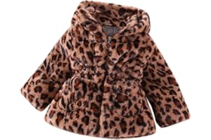 OBEEII Manteau d'hiver Fille Fourrure Fausse à Capuche Manteaux Peluche Chaud Epais Automne Hiver Veste 12M-6A