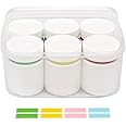 ePizdiz Colorful Empty Plastic Pill Bottle Organizer with Labels Medicine Vitamin Bottle Chemical Containers with Caps,6pcs (100ml)