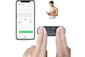 ECG Portatile Elettrocardiogramma, ViATOM Monitor ECG con Fascia Toracica, APP Compatibile con iOS e Android, Monitoraggio 30s -15min, Monitor ECG Portatile Bluetooth per Uso Domestico (Nero)