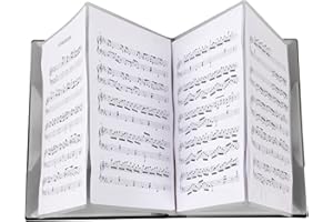 Music Folder, Funight A4 Band Folder 4-Sided Spread Easy Operation 40 Sheets Piano Music Score Holder for Home - Black