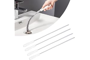 INQUIRLLY Cepillo de limpieza de drenaje, 4 unidades de 45 cm para alcantarillas, cepillo flexible para limpieza de desagües, limpiador de tuberías, cuarto de baño, eliminación de largo