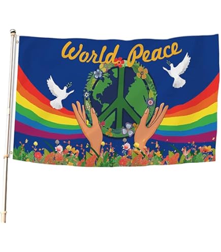 Guerra E Pace Bandiera Della Pace Arcobaleno 90x150 Cm - Simbolo