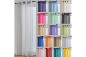 John Aird Lucy Woven Voile Eyelet Top Curtain Panels (58" Wide x 48" Drop, Silver)