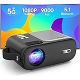 Mini Proiettore, Proiettore 5G WiFi Bluetooth 9000 Lumens, Supporto Full HD 1080P, Correzione Trapezoidale ±15°, Videoproiett