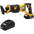 JCB 18V Cordless Reciprocating Saw, 2.0Ah Battery, Fast Charger, Variable Speed & Adjustable Foot Plate, Tool-Free Blade Changing, Powerful with 3 Year Warranty