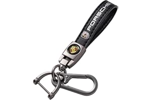 ACHARD Leder Auto Schlüsselanhänger, Autoschlüsselbund Schlüsselring für Männer und Frauen, Familiengeschenke Autozubehör, Schwarz