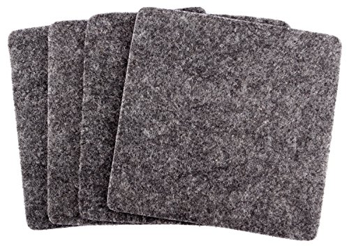 Edles Filz Platzset für 4 Personen, 12-tlg. in dunkelgrau. Tischset inkl. Platzmatten, Glasuntersetzer und Bestecktaschen, waschbar, Moderne Filz Tischmatten oder Tischunterlagen und Untersetzer als tolles Accessoire für Ihr Esszimmer. - 3