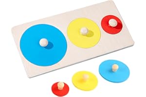 Richolyn Sorter Puzzle, Wooden Multiple Shape Puzzle, Baby Wooden Shape Puzzles, Geometric Wooden Puzzle, Jumbo Knob Wooden Puzzle, Sensorial Toy For Kids, Preschool Educational Toy