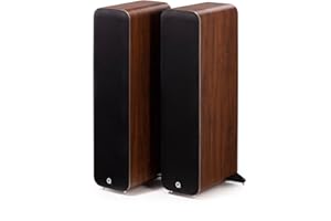 Q ACOUSTICS M40 Bluetooth Powered Floor standing Speakers HD Wireless Music Home Cinema Surround Sound System Walnut – Tweeter 22mm, Mid Bass/Driver 2x 125mm, Freq. Response 38 Hz – 22 kHz