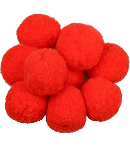 1000 Pompones De Fieltro Rojo 1 Cm + 100 Ojos Móviles Adhesivos - Manualidades, Bricolaje, Decoración