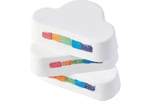 TranquilBeauty Magical Rainbow Bath Bombs for Girls and Boys | Set of 3 Colourful Bath Fizzies | Organic, Natural, Vegan-Friendly, Non-Irritating, Cruelty-Free Bubble Bath Set with Coconut Scent