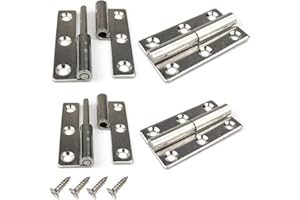 LYXTIORN 4Pcs 3inch sollevare le cerniere della porta cerniera staccabile in acciaio inossidabile 304 per porte interne ed esterne
