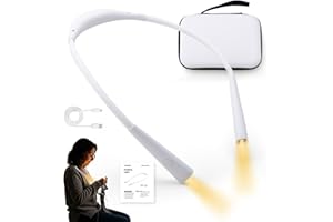 Caydo Lampe de Tricot avec Sac de Rangement, 4 Couleurs & 5 Niveaux de Luminosité Lampe de Cou, Lampe de Lecture pour Lire et Crocheter, Lampe à Crocheter Rechargeable