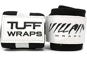 TuffWraps Villain Sidekick Wrist Wraps - No Thumb Loop Lifting Straps - Wrist Straps For Men & Women. Gym, Crossfit, Power Lifting, Body Building, Weightlifting, Deadlift