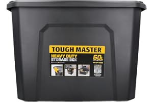 TOUGH MASTER Large Storage Boxes with Lids 60L Heavy Duty Toolbox Stackable for Tools, Toys (Pack of 1)