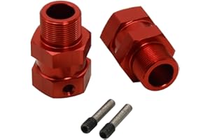 FLMLF Alloy CNC Rear Wheel Extended Shaft Hex Hub 24mm Red Fit 1/5 HPI RV KM Baja 5B 5T