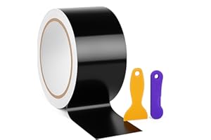 L&W LUCK 5cm x 9m Covering Noir Film Carbone Voiture,Bande Autocollante Voituref Decoration Voiture,Pour Seuil de Porte de Voiture,Moto (Style 1)