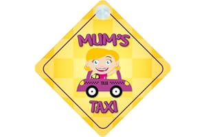 OHEDMEH Mum's Taxi Car Sign Funny Novelty Gift/Present Baby on Board Style Sign
