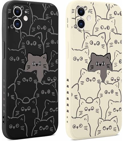 nurkorki 2 Pezzi Nero Cover per iPhone X XS 5,8,Custodia con