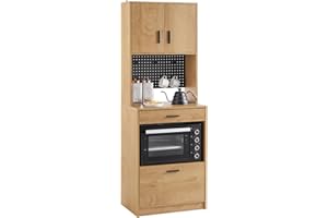 ‎SOBUY SoBuy FSB98-N Microwave Cabinet with Pegboard Tall Cupboard Sideboard Kitchen Cabinet with Microwave Shelf Storage Cabinet Kitchen Chest of Drawers Kitchen Trolley Vintage W x H x D x H x H x D x H x